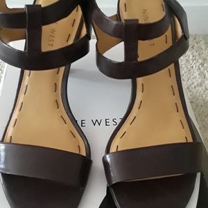 Mid heel strapped dressy sandals 3 1/2 inch heel.